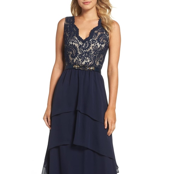eliza j lace bodice gown